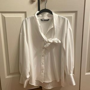 White blouse with ties